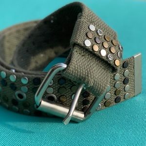 Fabric Belt with multi colored metal & bling